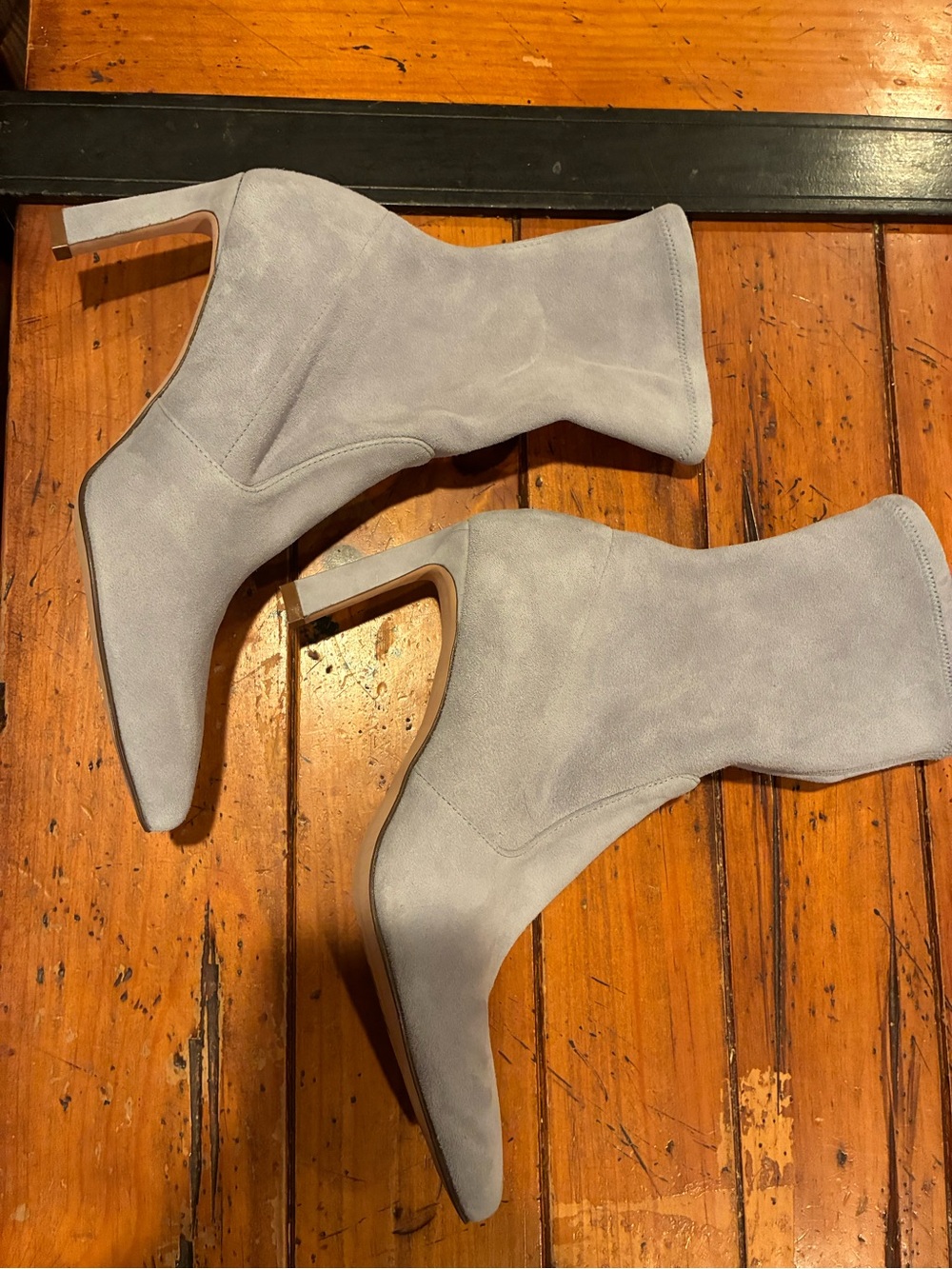Stuart Weitzman Suede Pointed-Toe Sock bootie